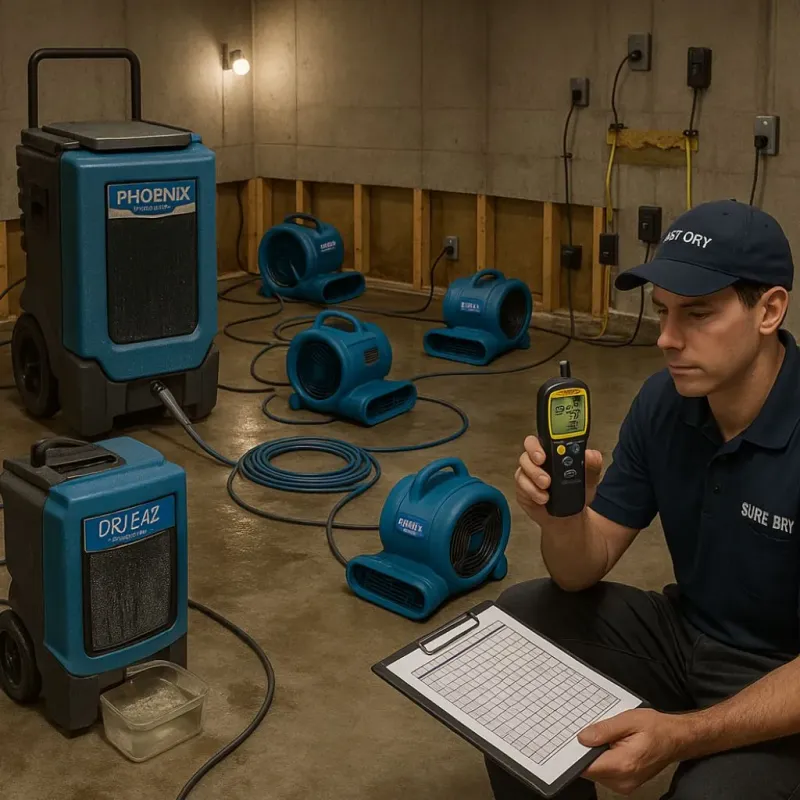 Structural Drying and Dehumidification process in Wolfhurst, OH